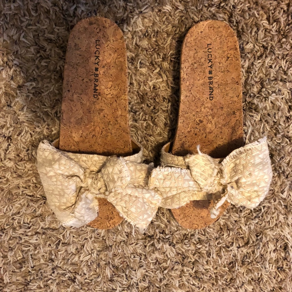 Lucky brand burlap bow sandals